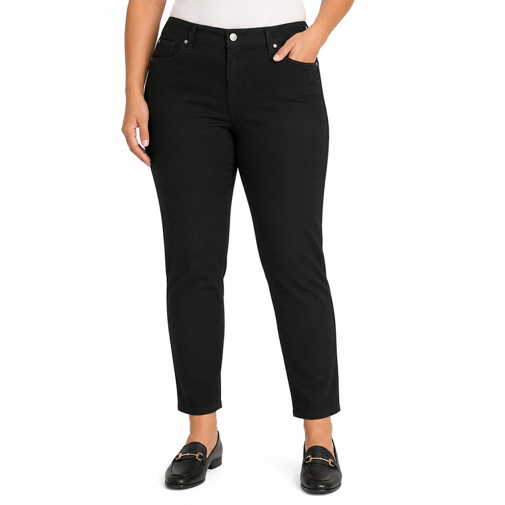 Talbots Signature Ankle Black Mid Rise Stretch 5 Pocket Denim Jeans sz 14 / 32